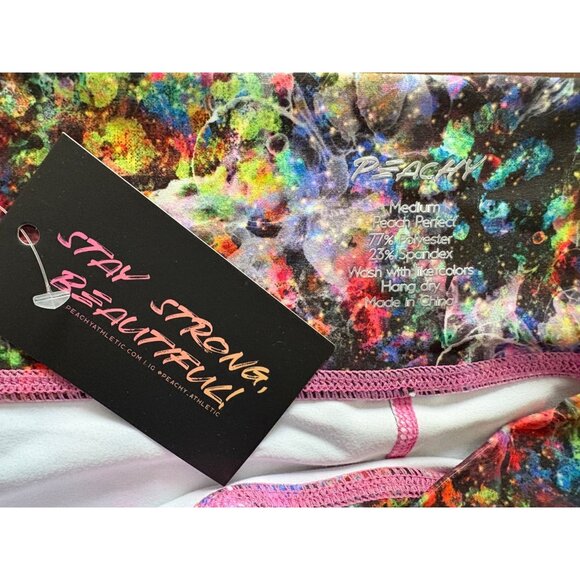 Peachy Athletic NWT Peach Perfect Galaxy Print Booty CrossFit Shorts Size Medium - Picture 7 of 12